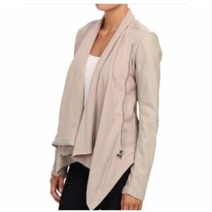 BlankNYC Faux Suede & Leather Moto Jacket XS Excellent Condition Taupe Neutral